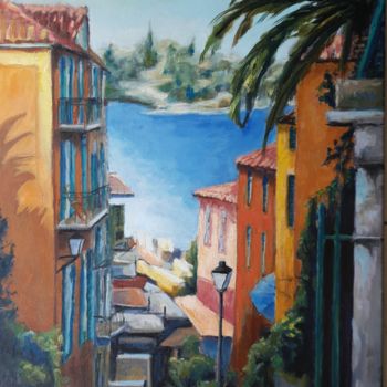 Peinture intitulée "Le palmier disparu" par Patricia Lejeune, Œuvre d'art originale, Huile