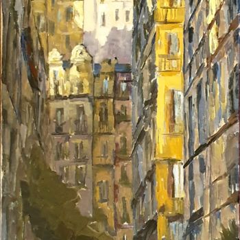 Pintura intitulada "Paris soleil levant" por Patricia Lejeune, Obras de arte originais, Óleo