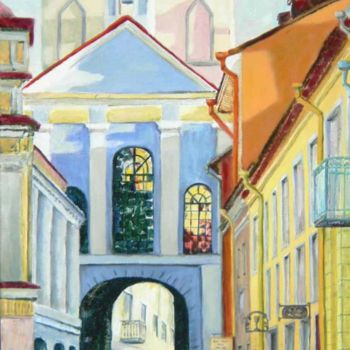 Peinture intitulée "Porte de L'Aurore" par Patricia Lejeune, Œuvre d'art originale