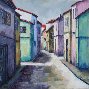Painting titled "Rue claire" by Patricia Lejeune, Original Artwork