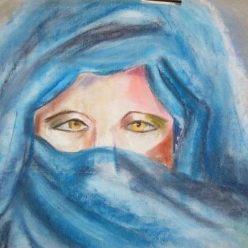 Peinture intitulée "femme touareg" par Patricia Chareyron, Œuvre d'art originale