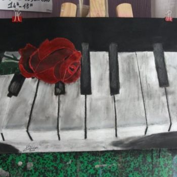 Pintura intitulada "piano ghotique" por Patricia Chareyron, Obras de arte originais