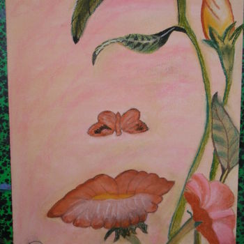 Pintura titulada "visage-fleur-1.jpg" por Patricia Chareyron, Obra de arte original