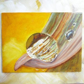 Malerei mit dem Titel "goutte eau" von Patricia Saulais, Original-Kunstwerk, Öl