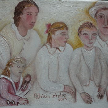 Painting titled "FAMILIA DE INMIGRAN…" by Patricia Tobaldo, Original Artwork, Oil