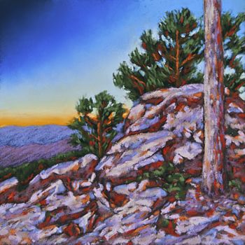 Malerei mit dem Titel "Rocky Mountains" von Patricia Vogt, Original-Kunstwerk, Pastell