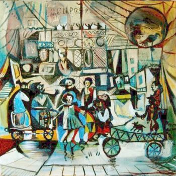 Pittura intitolato "El carnaval de la B…" da Patogarabato, Opera d'arte originale