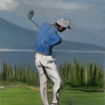 Painting titled "Golfer" by Patricio Zazzini, Original Artwork, Oil