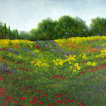 Painting titled "Under The Tuscan Su…" by Patrick Antonelle, Original Artwork, Oil