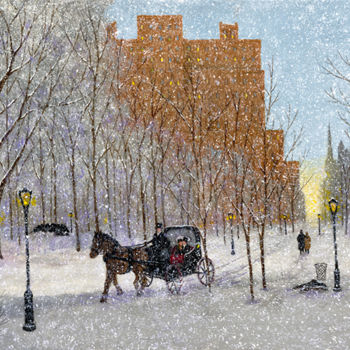 Pintura titulada "Winter in Central P…" por Patrick Antonelle, Obra de arte original, Oleo