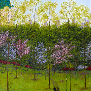 Peinture intitulée "Spring in Central P…" par Patrick Antonelle, Œuvre d'art originale, Huile