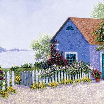 Pintura titulada "Seaside Cottage" por Patrick Antonelle, Obra de arte original, Oleo