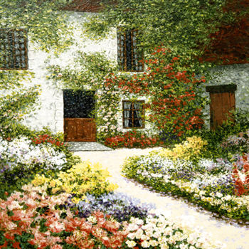 Peinture intitulée "French Farmhouse" par Patrick Antonelle, Œuvre d'art originale, Huile