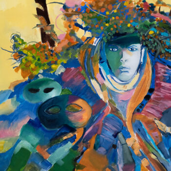 Картина под названием "Carnaval de Venise…" - Patrick Bauquel, Подлинное произведение искусства, Масло Установлен на Деревян…