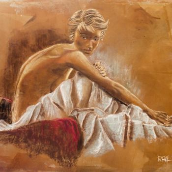 Painting titled "Nu féminin" by Patrick Bauquel, Original Artwork, Pastel