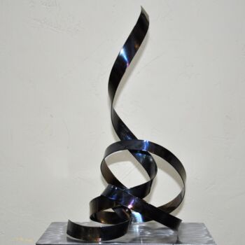 Sculpture titled "Courbe entrelacée 1" by Patrick Blandin, Original Artwork, Stainless Steel