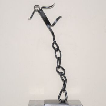 Skulptur mit dem Titel "Répression" von Patrick Blandin, Original-Kunstwerk, Edelstahl