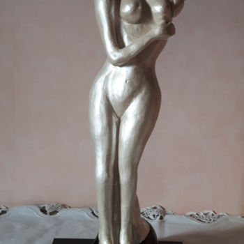 Sculpture titled "nue nacrée.jpg" by Patrick Bonnet, Original Artwork, Ceramics