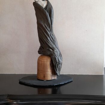 Sculpture titled "Tristesse" by Patrick Bonnet, Original Artwork, Terra cotta