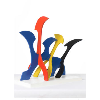 Sculpture intitulée "La cavalcade Multic…" par Patrick Boutillier De St André, Œuvre d'art originale, Métaux