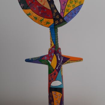 Sculpture intitulée "Le secret de leurs…" par Patrick Chaneac, Œuvre d'art originale, Acrylique