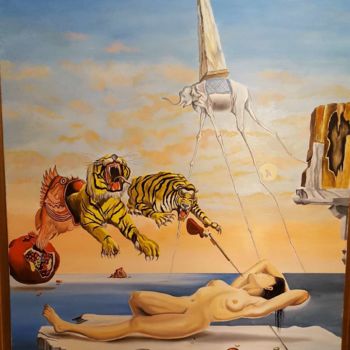 Peinture intitulée "Dali - Rêve causé p…" par Patrick Coussot-Bex, Œuvre d'art originale, Huile