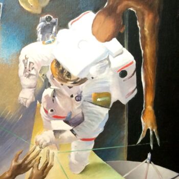 Pintura titulada "Astronautes et Nato…" por Patrick Couvet, Obra de arte original, Oleo