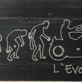 Prenten & gravures getiteld "L'évolution" door Patrick Cros, Origineel Kunstwerk, Gravure