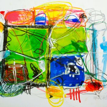 Malerei mit dem Titel "Comptez jusqu'à cin…" von Patrick Deby, Original-Kunstwerk, Pastell