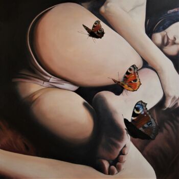 Картина под названием "Marion" - Patrick Demuth, Подлинное произведение искусства, Масло Установлен на Деревянная панель