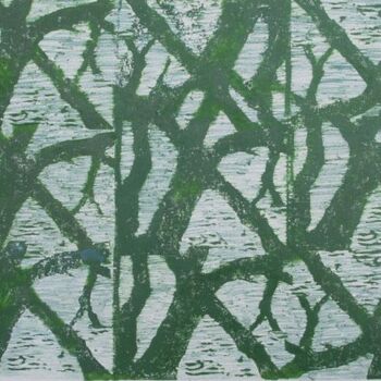 Malerei mit dem Titel "arbres entremélés" von Patrick Desombre, Original-Kunstwerk, Tinte