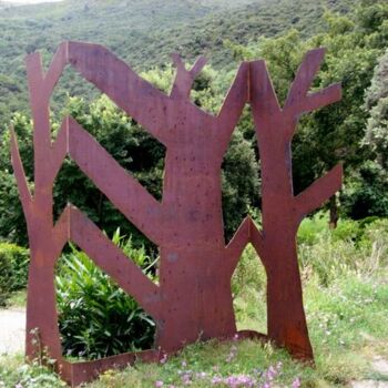 Sculpture titled "arbres" by Patrick Desombre, Original Artwork, Metals