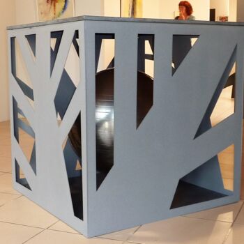 Скульптура под названием "cube" - Patrick Desombre, Подлинное произведение искусства, Металлы