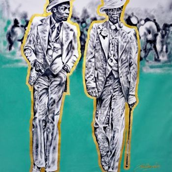 Schilderij getiteld "Walk with me" door Patrick Dodoo, Origineel Kunstwerk, Acryl