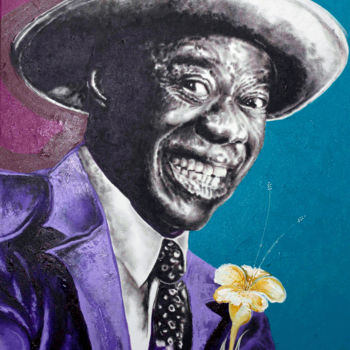 Painting titled "Armstrong smile" by Patrick Dodoo, Original Artwork, Acrylic