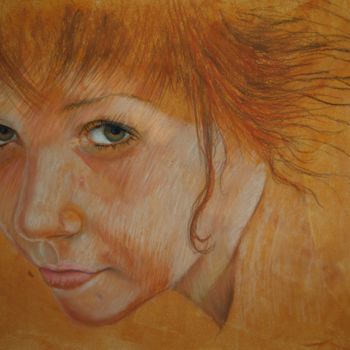 Painting titled "série regard" by Patrick Dorigny, Original Artwork, Pastel