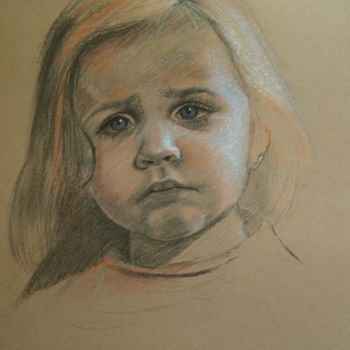 Drawing titled "morgane-05-recadre.…" by Patrick Dorigny, Original Artwork, Pastel