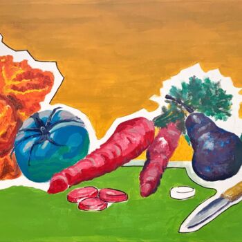 Malerei mit dem Titel "Légumes Pop'Art" von Patrick Dugué, Original-Kunstwerk, Acryl