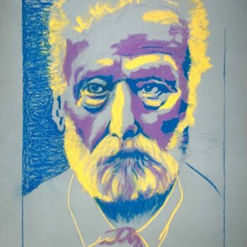 Disegno intitolato "Victor Hugo" da Patrick Dugué, Opera d'arte originale, Pastello