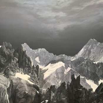 Pittura intitolato "Orage sur les Aigui…" da Patrick Egger, Opera d'arte originale, Acrilico Montato su Telaio per barella i…