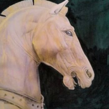 Painting titled "Helios Horse" by Patrick Faure, Original Artwork, Oil
