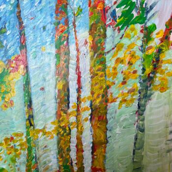 Peinture intitulée "Feuilles d’automne" par Patrick Gianina, Œuvre d'art originale, Acrylique Monté sur Panneau de bois
