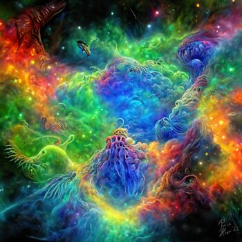 Цифровое искусство под названием "Cosmic Nebula" - Patrick Hager, Подлинное произведение искусства, 2D Цифровая Работа
