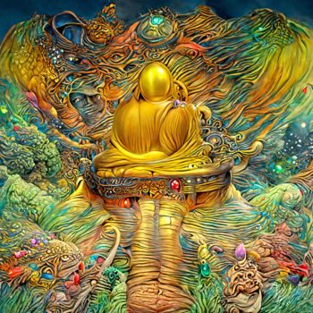 "Golden Buddha" başlıklı Dijital Sanat Patrick Hager tarafından, Orijinal sanat, 2D Dijital Çalışma
