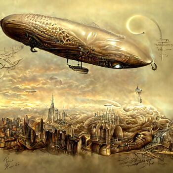 Цифровое искусство под названием "Airship" - Patrick Hager, Подлинное произведение искусства, 2D Цифровая Работа