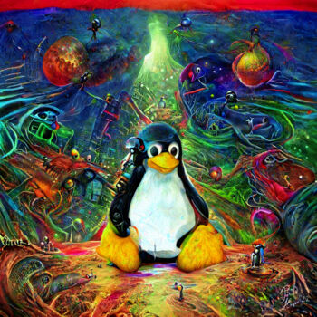 Digitale Kunst mit dem Titel "Tux Of Linux" von Patrick Hager, Original-Kunstwerk, 2D digitale Arbeit