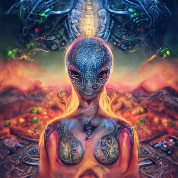 Arts numériques intitulée "Alien Beauty" par Patrick Hager, Œuvre d'art originale, Travail numérique 2D