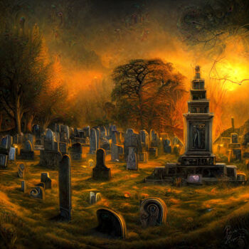 Digitale Kunst getiteld "Graveyard" door Patrick Hager, Origineel Kunstwerk, 2D Digital Work
