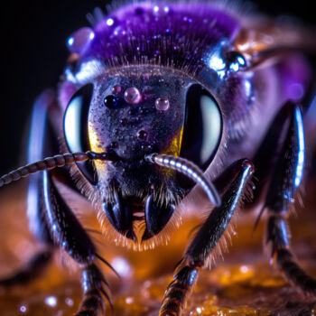Digitale Kunst mit dem Titel "Wildbiene zum Weltb…" von Patrick Hager, Original-Kunstwerk, KI-generiertes Bild