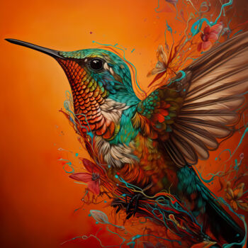 Arte digitale intitolato "Hummingbird" da Patrick Hager, Opera d'arte originale, Immagine generata dall'IA